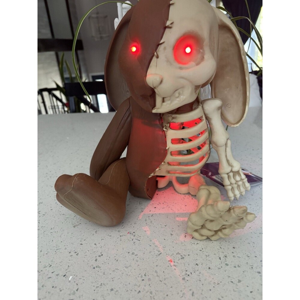 NEW - Home & Accents Grave & Bones LED Skeleton Bunny - Lights Up Halloween
